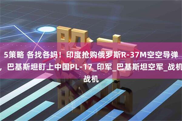 5策略 各找各妈！印度抢购俄罗斯R-37M空空导弹，巴基斯坦盯上中国PL-17_印军_巴基斯坦空军_战机